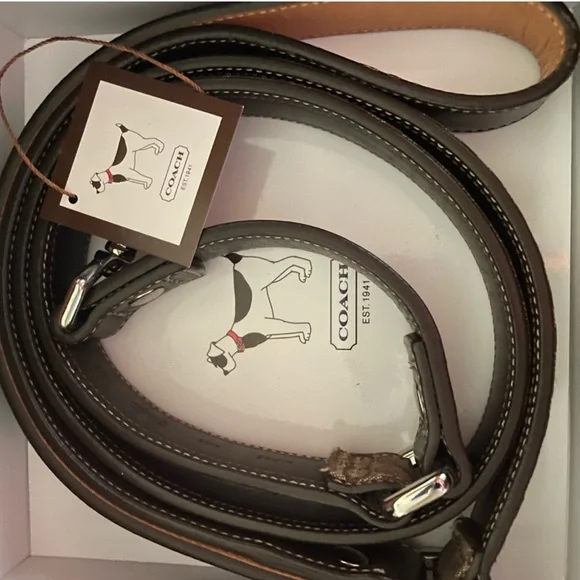 Coach Signature Logo coated canvas and leather collar & leash set - NWT - L - Picture 5 of 9